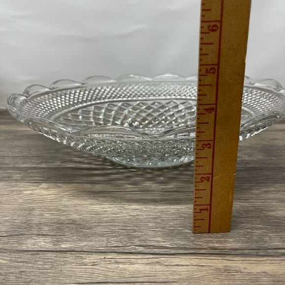 Vintage Anchor Hocking Wexford Clear Glass Scalloped Serving Bowl 12” - Picture 5 of 6